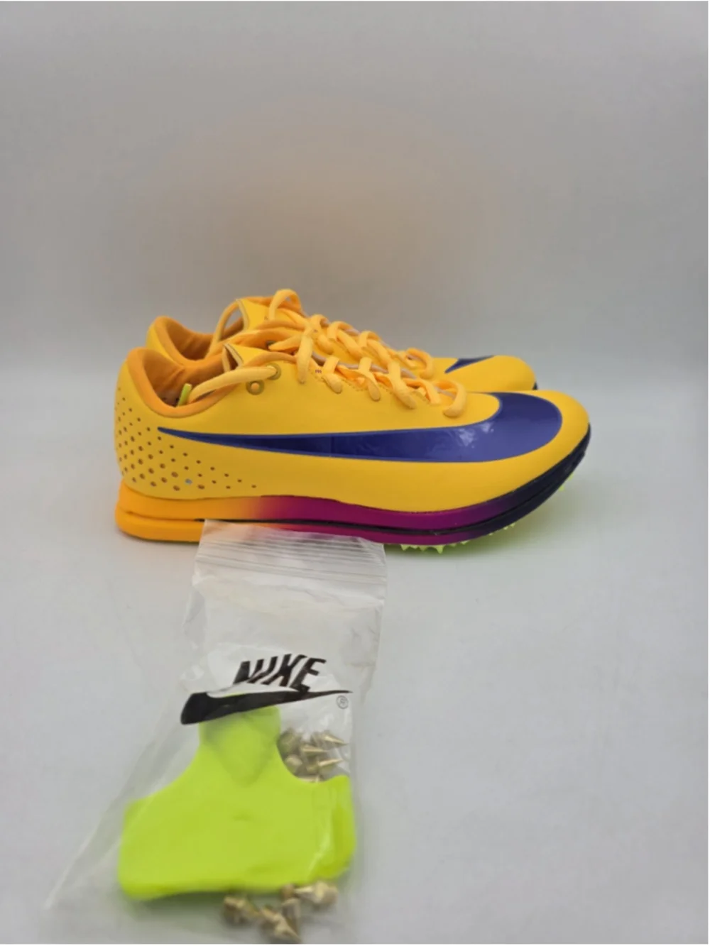 Nike Triple Jump Elite 2 Track & Field Yellow Blue Spikes Mens Sz 10 HV6425-800